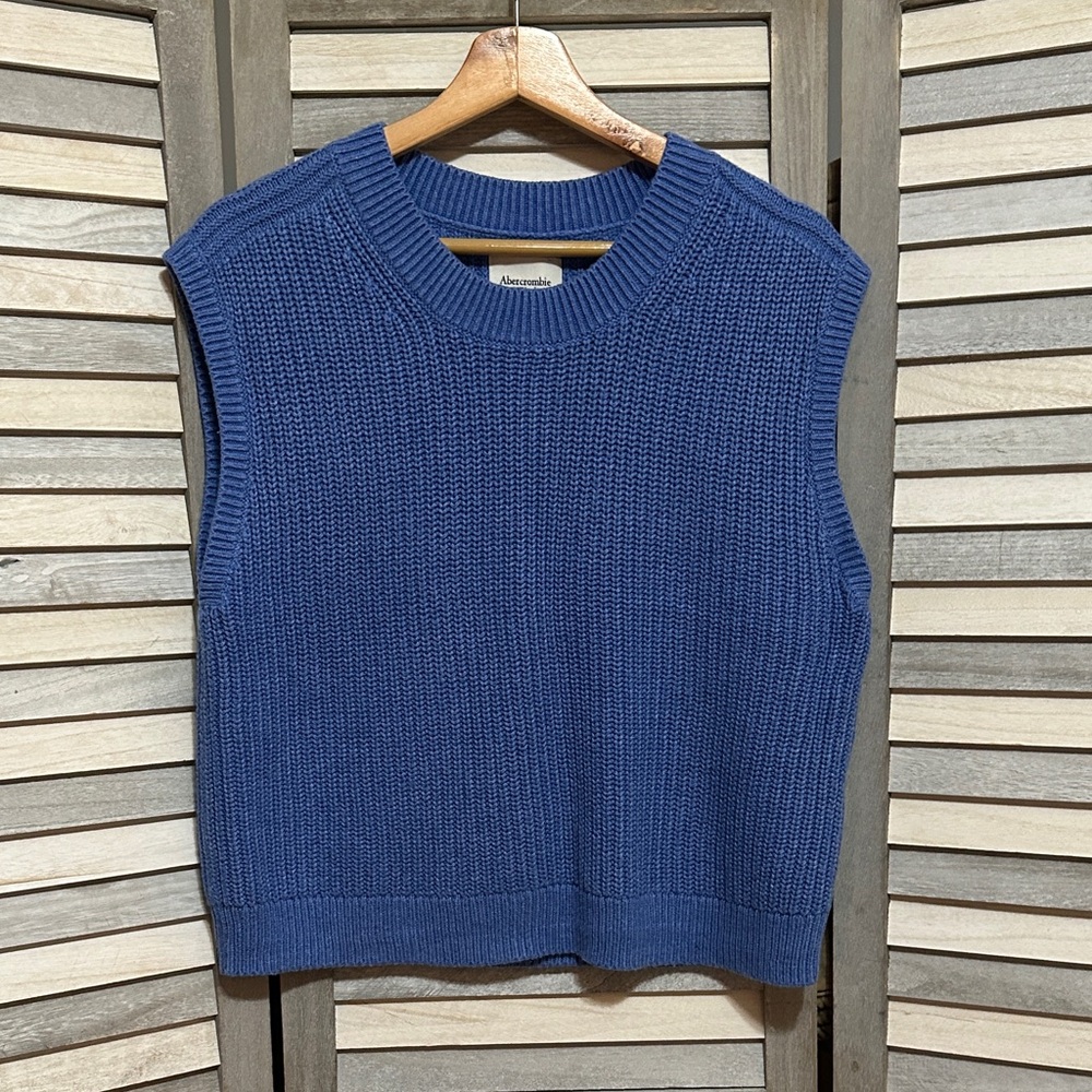 Abercrombie & Fitch Blue Crewneck Sweater vest